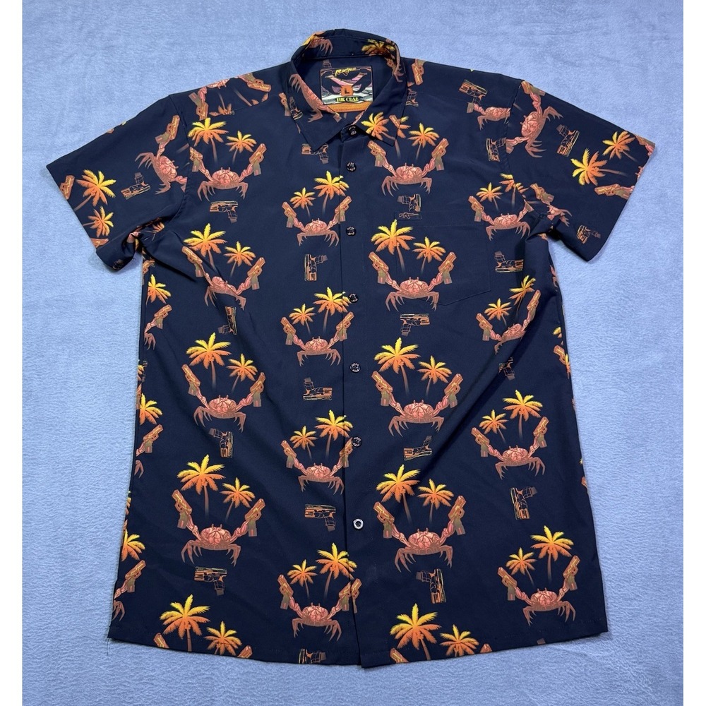 Retro Rifle Shirt Mens L THE CRAB Performance Stretch Black Modern USA Dadcore